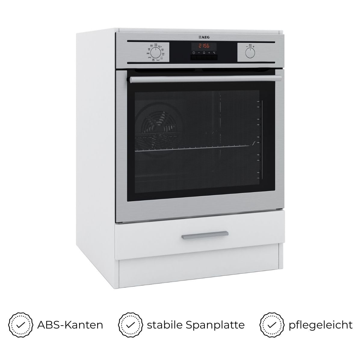 Backofenschrank für Einbauherd 60 cm weiß Unterschrank Backofen Herd
