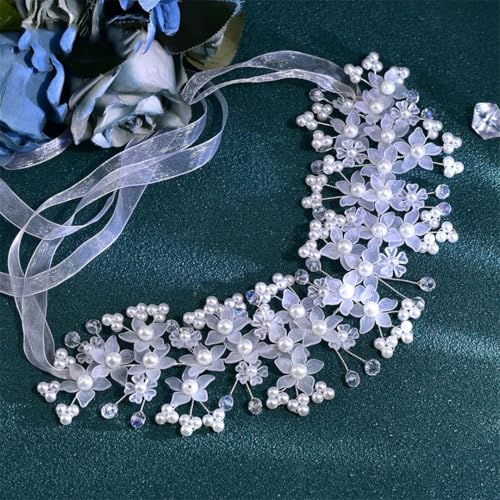 Metal Bridal Belt, Silver Flower Party Waist Chain, Handmade Accessory For Women2