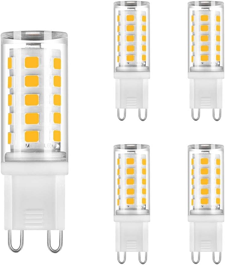 Bonlux 4W LED G9 Dimmable Capsule Light Bulbs Cool White 6000K 230V 360 Degree 28W 33W 40W Halogen G9 Lamp Equivalent, Daylight White G9 Enery Saving LED Bulb No Strobe No Flicker (5-Pack)