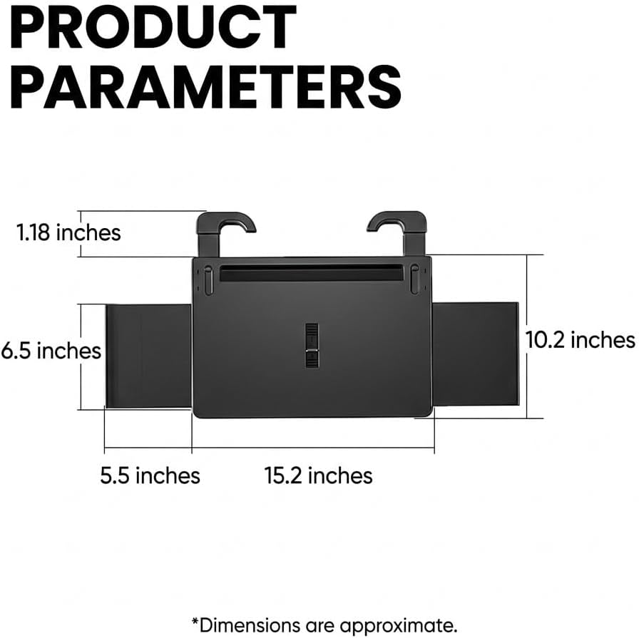 Extendable Steering Wheel Tray Desk for Laptop & Tablet, Adjustable Car Dining Table with Locking Clip Support, Portable Wheel Desk for Eating, Working, Travel