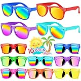 Kids Sunglasses Bulk, Kids Sunglasses Party Favor, 16 Pack Neon Party Sunglasses for Kids, Boys and