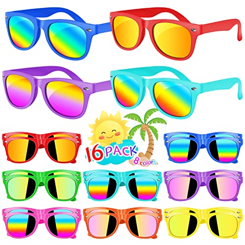Kids Sunglasses Bulk, Kids Sunglasses Party Favor, 16 Pack Neon Party Sunglasses For Kids, Boys And Girls Age 3-8, Beach Pool Birthday Party Supplies, Goody Bag Favors,Great Gift For Kids Party Favors #TOP15