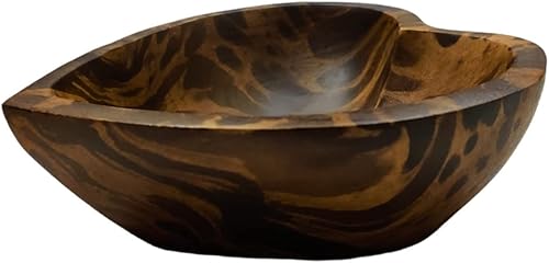 Miniatura 7 de Cuenco en forma de corazón de 6 pulgadas, cuenco funcional y coleccionable, cuenco de madera hecho a mano para servir nueces, postres, frutas o