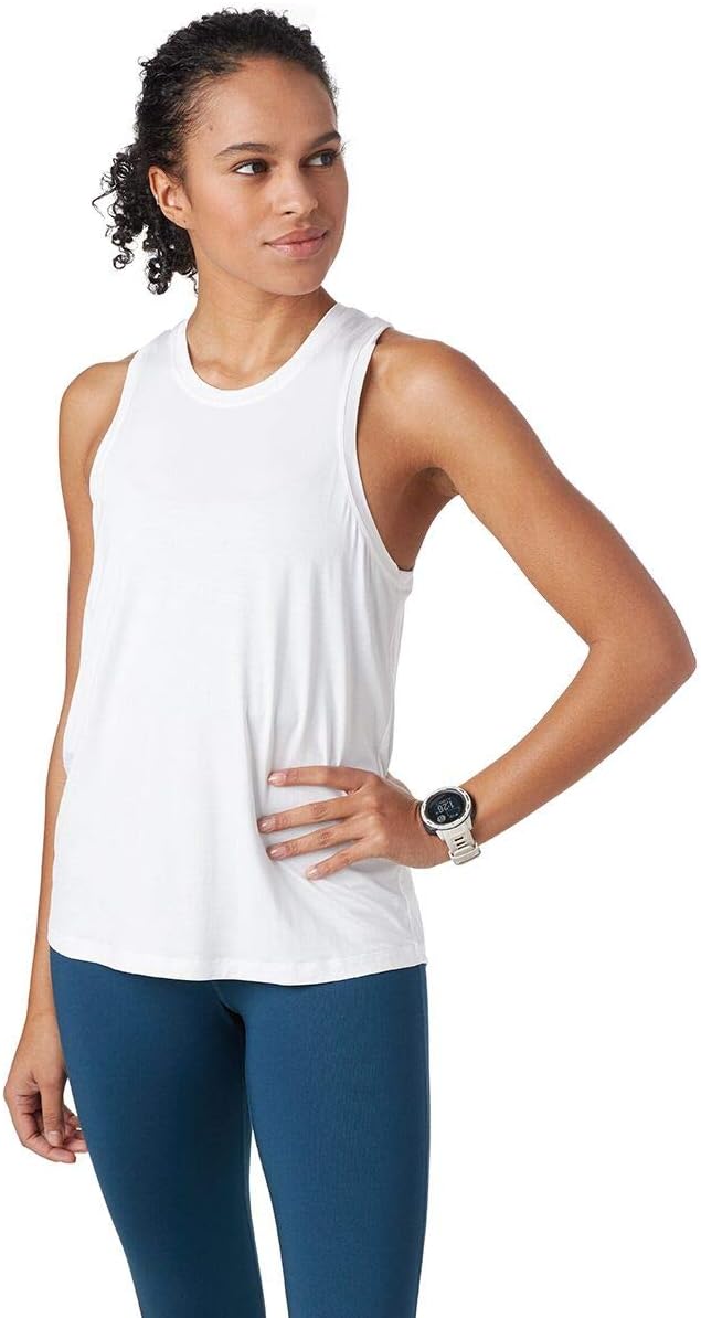 Splits59 Toni Tank - Tank Top for Women - Relaxed Fit - Breathable Lightweight Jersey - Sleeveless Openings White SM One Size