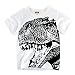 Toddler Boys Short Sleeve T-Shirts Dinosaur Graphic Casual Tops for Kids Crewneck Cotton Tee Shirt (White, 4-5 Years)