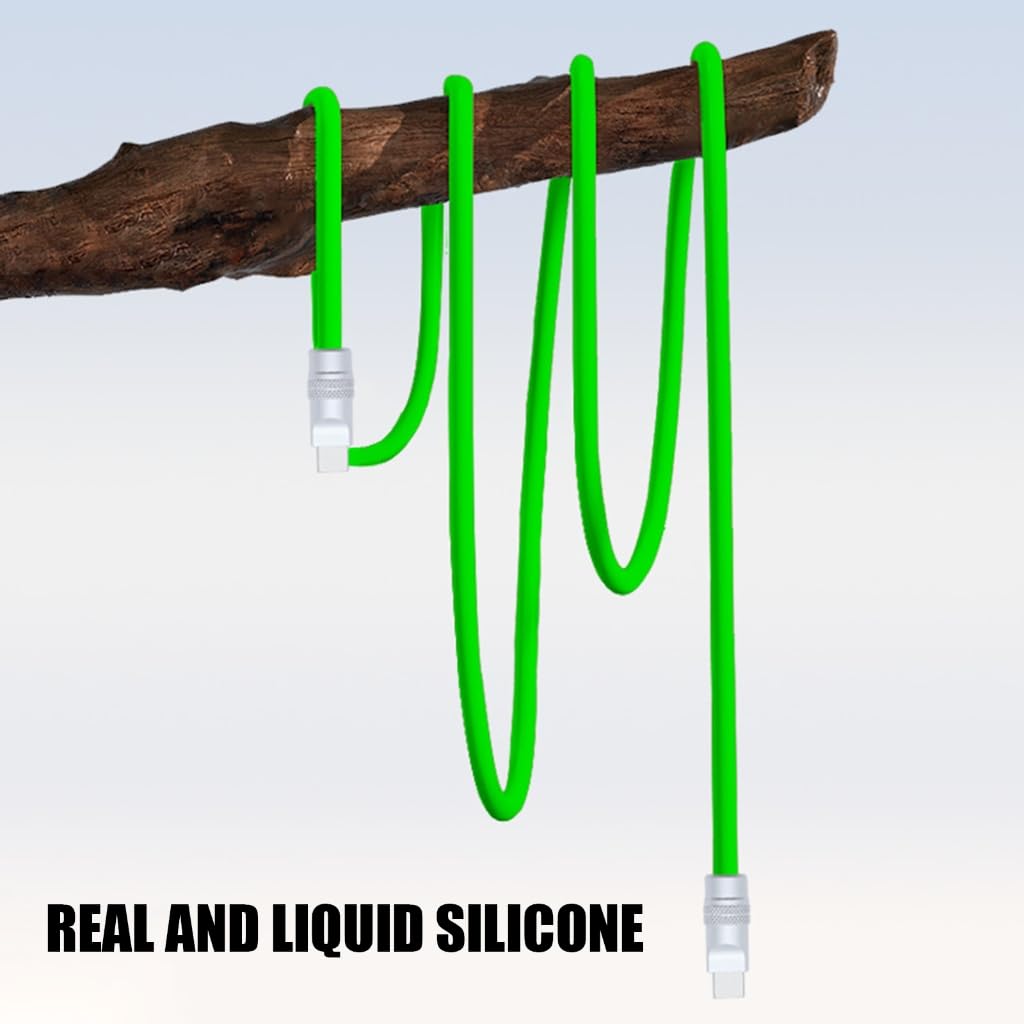 Cavo di ricarica e dati da USB C a USB C in silicone, 2 metri, per il trasporto quotidiano