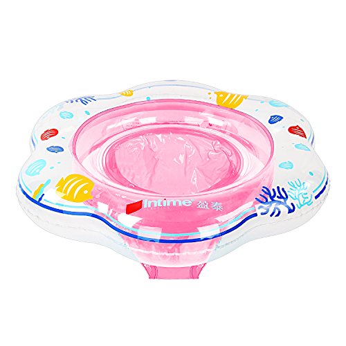MineSha Baby Aufblasbarer Schwimmring, Kind Aufblasbare Schwimmhilfe Schwimmsitzring für Kinder 3 Monate - 4 Jahre (Rosa)