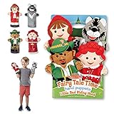 Melissa & Doug Fairy Tale Friends Hand Puppets - The Original (Set of 4, Little Red Riding Hood, Wolf, Grandmother, Woodsman, Great Gift for Girls & Boys - Kids Toy Best for 2, 3, 4, 5, 6 Year Olds)