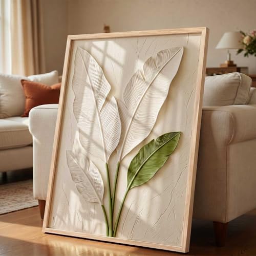 Image of kotart Aesthetic Botanical Art Home Decoration Painting | Leaf Paintings With Frame For Living Room Bed Room Hotel Wall Decor Digital Reprint (14X20 inch)