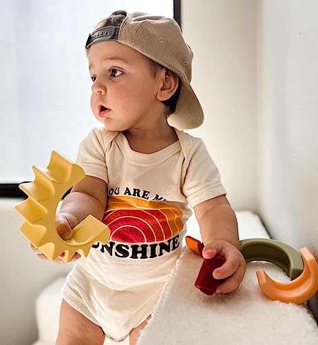 Image of Nuby Soft Silicone Stackable Sun Interactive Toy - 5-Piece Toddler Stacking Toy for Fine Motor Skills and Early Development - 12+ Months - Easter Basket Stuffer