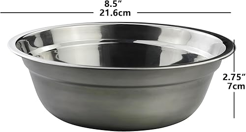 Miniatura 3 de Morcte Paquete de 4 cuencos de preparación de metal de acero inoxidable, tazón para mezclar, 2 cuartos de galón