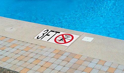 Ceramic Swimming Pool Deck Depth Marker 