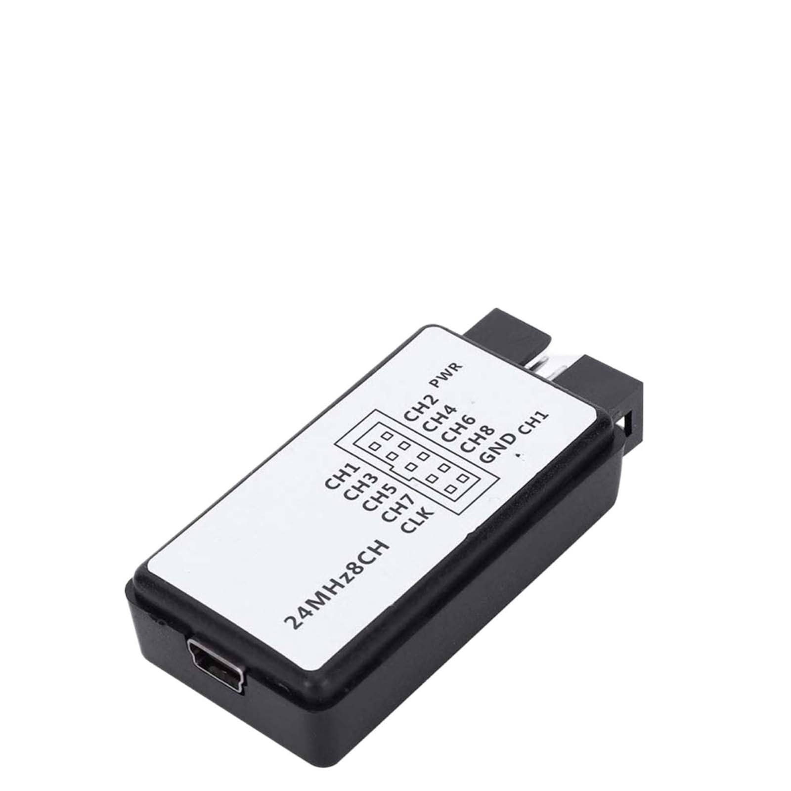 Analizador lógico USB de tamaño mini, 8 canales de memoria de entrada, 24 MHz