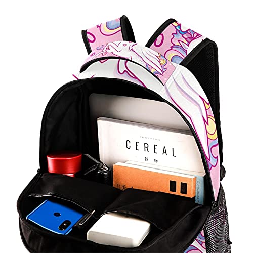 Sac à dos de voyage licorne rose parfait pour l'école et les vacances