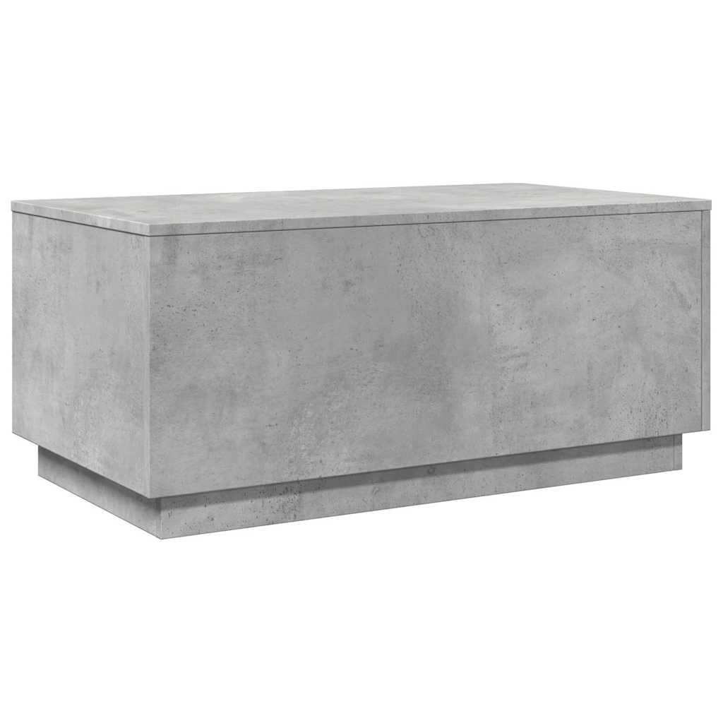 VIDAXL - Coffee Table - LED Lights - Concrete Grey - 90x50x40 cm