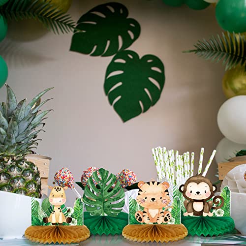 9 Pcs Baby Jungle Animals Honeycomb Centerpieces Sage Green Baby Shower Decorations Jungle Themed Birthday Party Supplies For Boys Kids Baby Shower Nursery Wild Party Supplies #TOP5