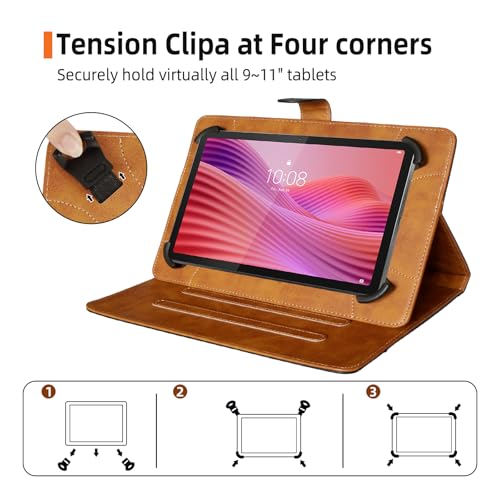 idudao Universal Leather Case for All 9.6 10 10.1 10.5 11 inch Tab for Doogee U9 U10 Pro T10 Plus Redmi Pad 2, Black - Image 4