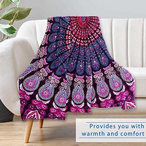 Couverture double motif mandala bohème douce et chaude 150x100 cm - 7