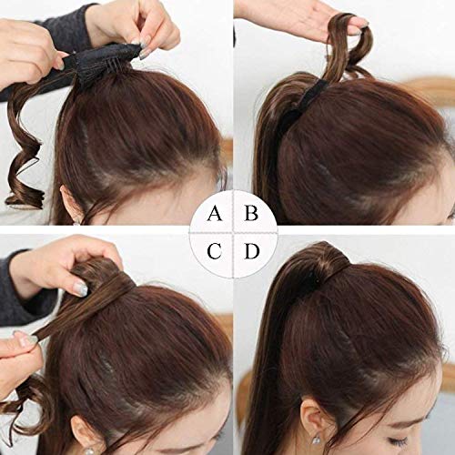 Felendy F227-KUAILEXINGQIU 18 Inch Ponytail Extension Wrap Around Curly Wavy Drawstring Pony Tail Hair Clip In Synthetic Hairpiece thumb #5