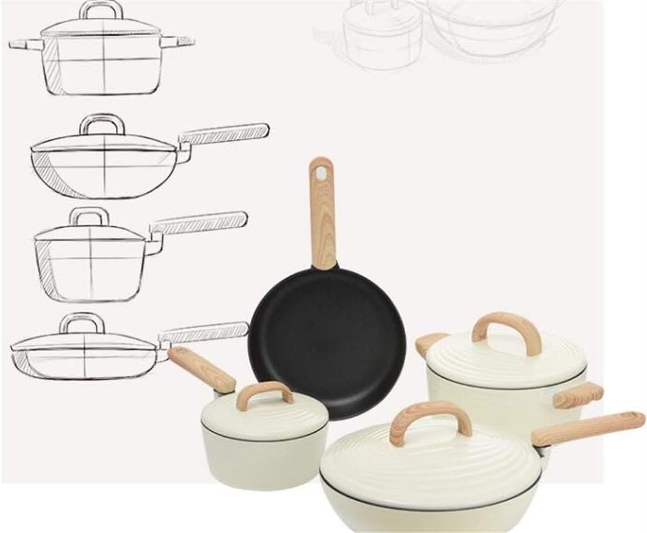 Cookware Set Soup Pot Stew Cooking Pots and Pans Induction Cooker Casserole Kitchen Saucepan Double Boiler Steamer Frying Pan