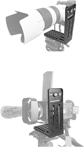 Miniatura 7 de Trípode para cámara en L, versión larga, universal, vertical, placa de liberación de montaje de cámara, compatible con Canon Nikon Sony 4K Video