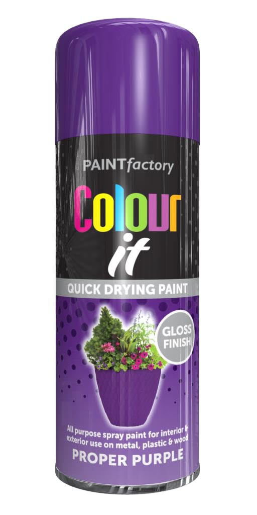 SCHNAZZ - 6 x All Purpose Proper Purple Aerosol Spray Paint 250ml Fast Dry, Quick Drying Spray and Excellent Coverage for Wood, Metal, Plastic, Glass and More