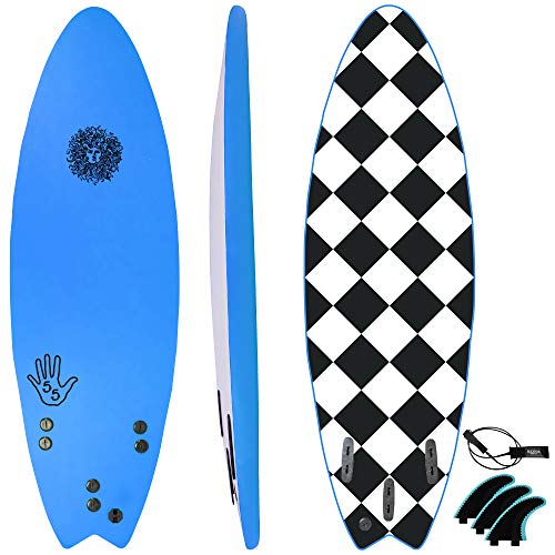 KONA SURF CO. The 5-5 Surfboard for Beginners Kids and Adults - Soft