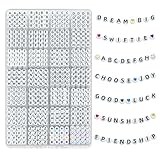 Mio Angle Letter Beads 28 Styles Friendship Bracelets Assorted Alphabet Preppy Jewelry Making Kit with Case for Teen Girls Ages 6-12 (Black Letter White Beads)