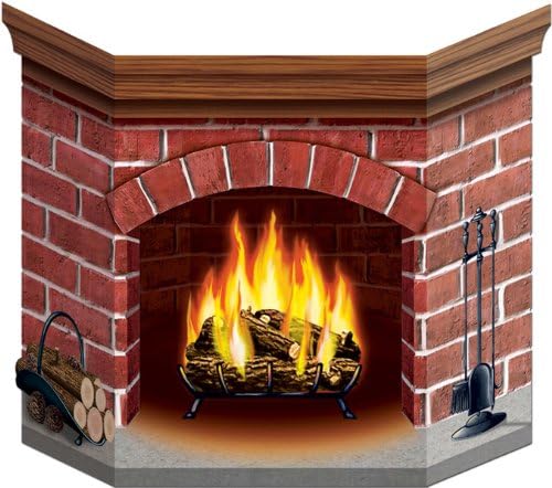 Insta-Theme Brick Fireplace Stand-Up - 3 Feet 1 Inch X 25 Inch {6 Pieces} , Feel Warm This Winter By Pasting This Cutout Of Brick Fireplace Cardboard Stand-Up On Your Wall. Dimensions: 3 Feet 1 Inch
