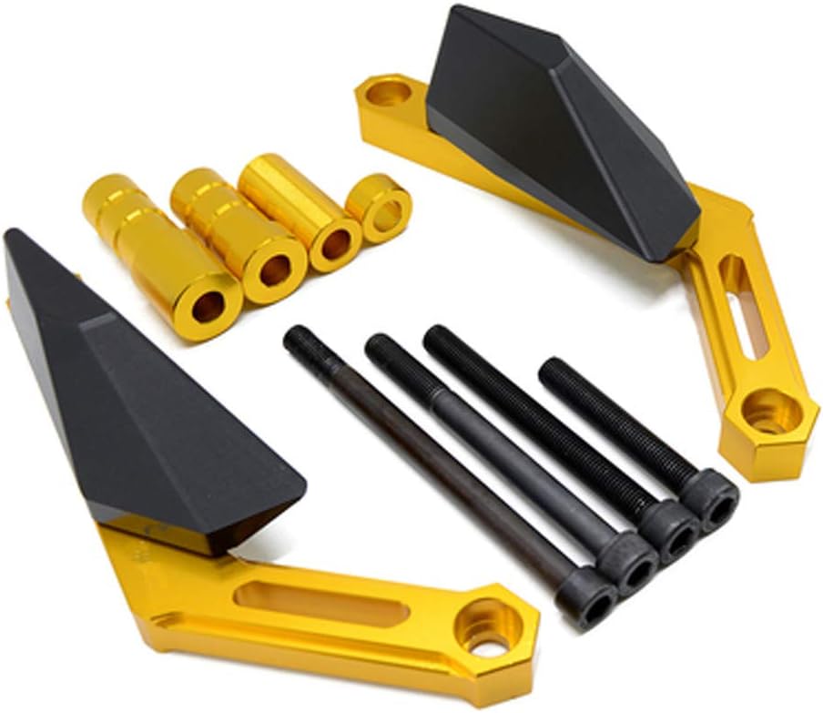 Motorcycle CNC Aluminum Engine Crash Guard Case Frame Sliders Protector Falling Protection for Yamaha MT09 FZ09 XSR900 TRACER (Gold) M