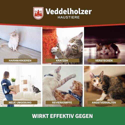 Veddelholzer Relax Cat Pheromone Katzen Diffusor Set bestehend aus Verdampfer + 45ml Flakon Beruhigungsmittel für Katzen Entspannungs & Anti Stress Mittel für Katzen urinieren verhindern gegen kratzen