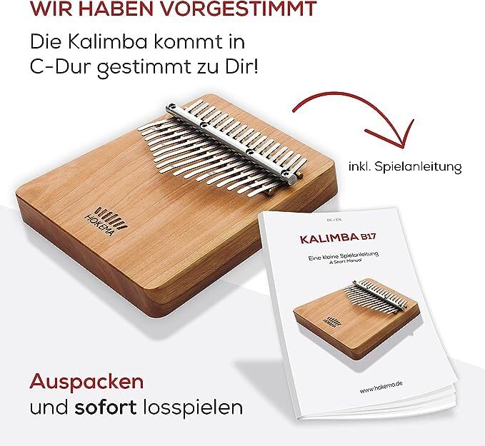 HOKEMA Kalimba B17 Mini strumento musicale prodotto in Germania