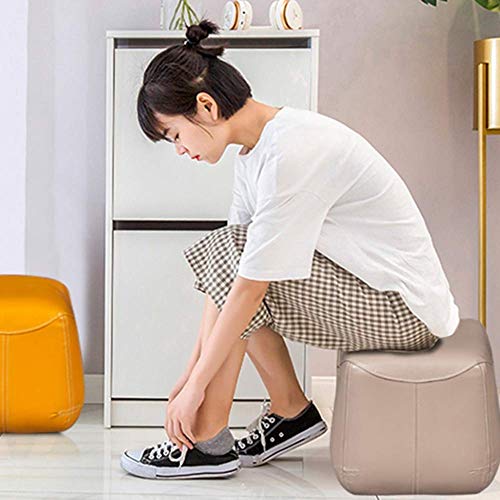 Petits repose-pieds bleus et tabourets à chaussures en cuir de salon