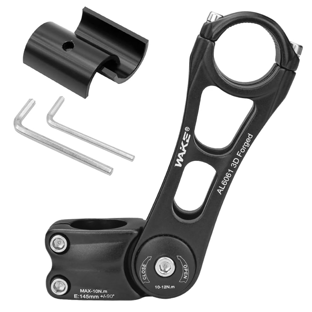 CYSKY Attacco Manubrio Bici Universale 31,8mm e 25,4mm Regolabile ± 90 Gradi 90/110/130/145mm MTB Attacco Manubrio Corto Attacco Manubrio per Mountain Bike Bici da Strada BMX Bici da Città