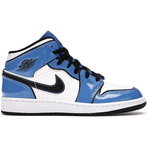 Big Kid's Jordan 1 Mid SE Signal Blue/Black-White (BQ6931 402) - 3.5