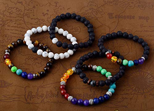 Cmidy Black Lava Stone 7 Chakra Bracelets thumb #2