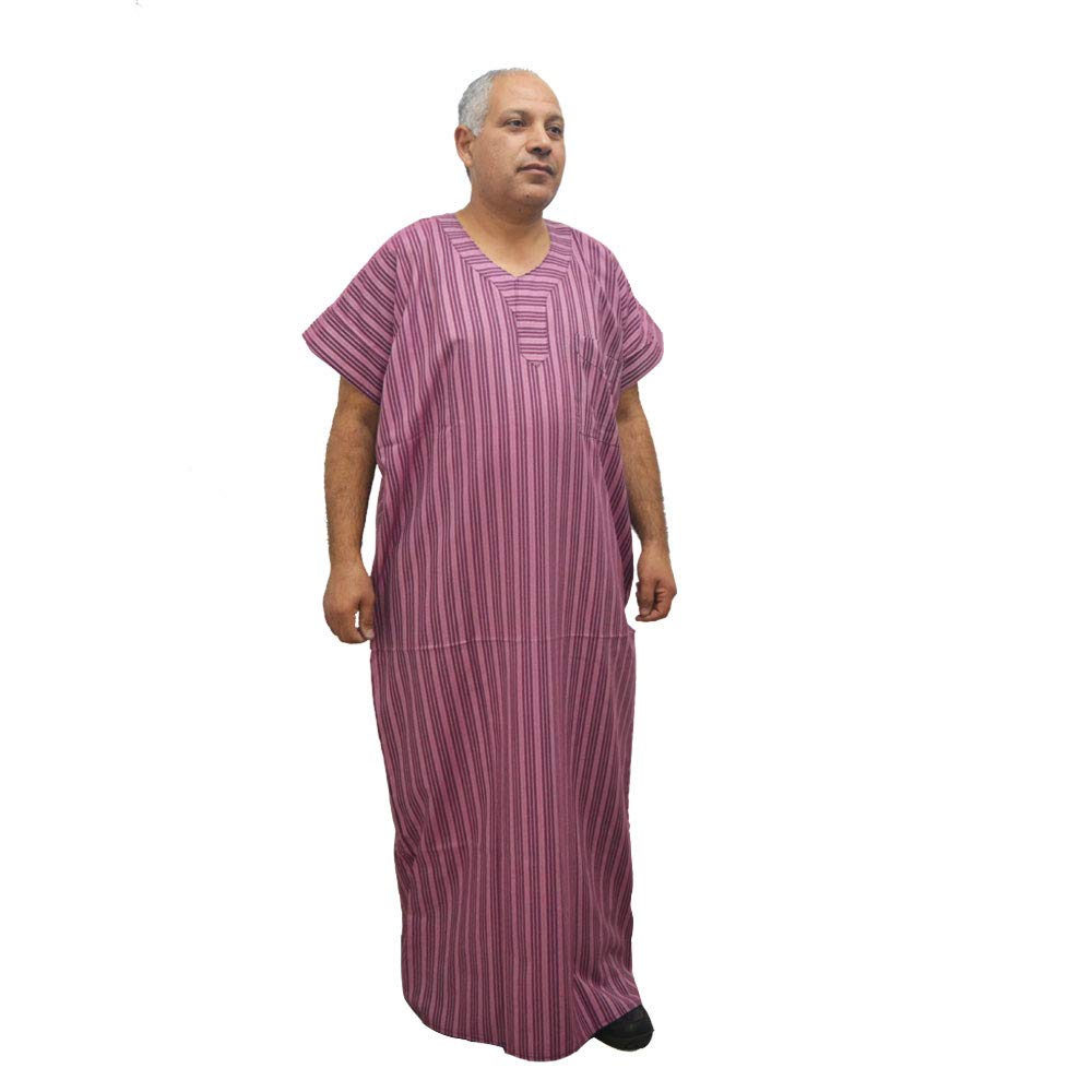 Chilaba for Men in Kaftan, Djellaba or Egyptian Cotton, Width 70 cm and Length 160 cm, purple, L