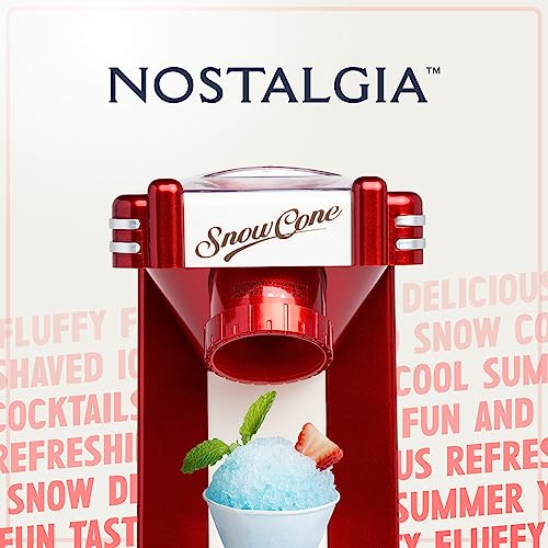 Nostalgia Snow Cone Shaved Ice Machine - Makes 20 Icy Treats - Includes 1 Reusable Plastic Cup - Retro Red by Nostalgia - Image 5