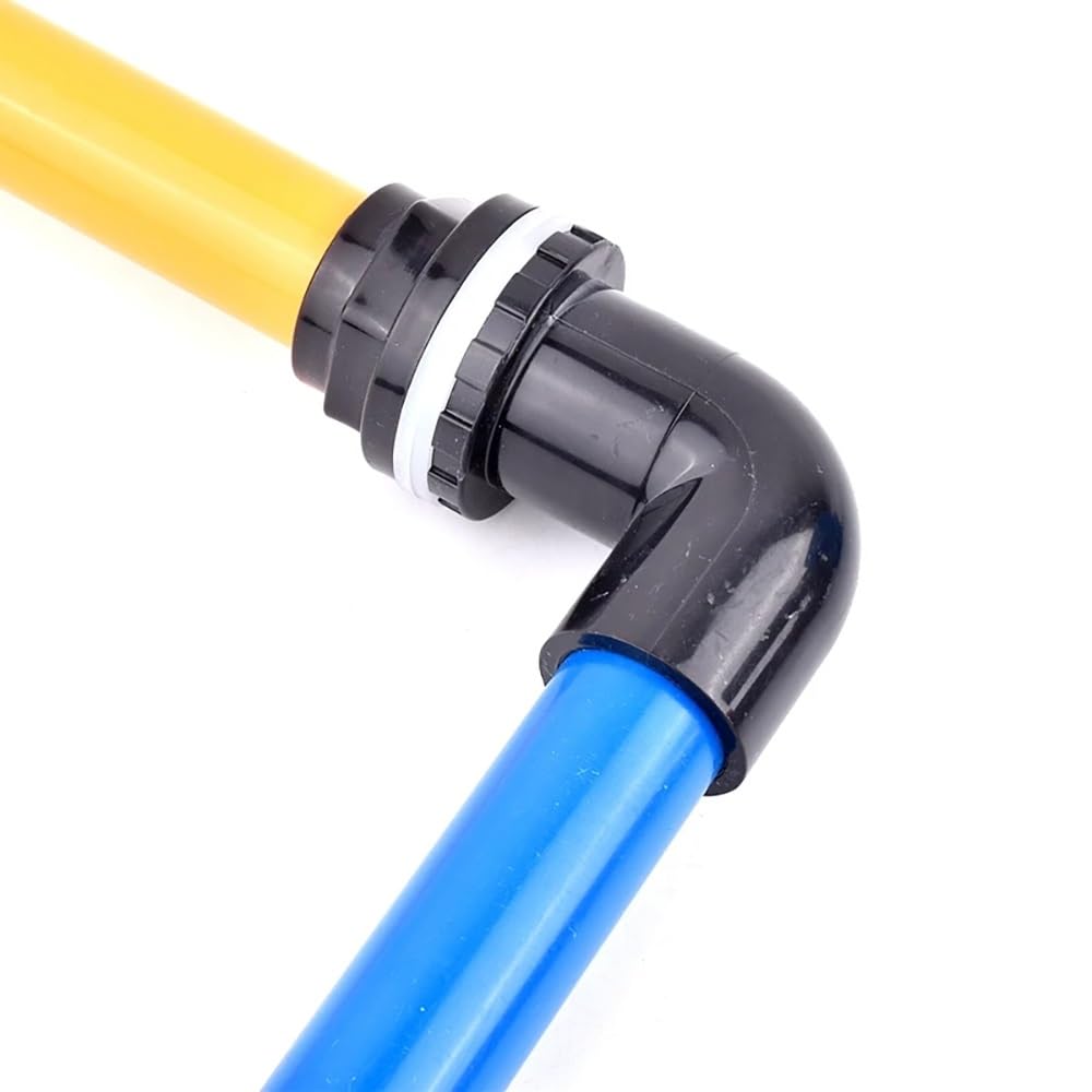 1 Stück 20–50 mm PVC-Aquarium-Ablaufgarnitur mit 90°-Winkelstück – for Überlauf- und Zulaufrohre in Aquarien und Wassersystemen(Black,40mm)