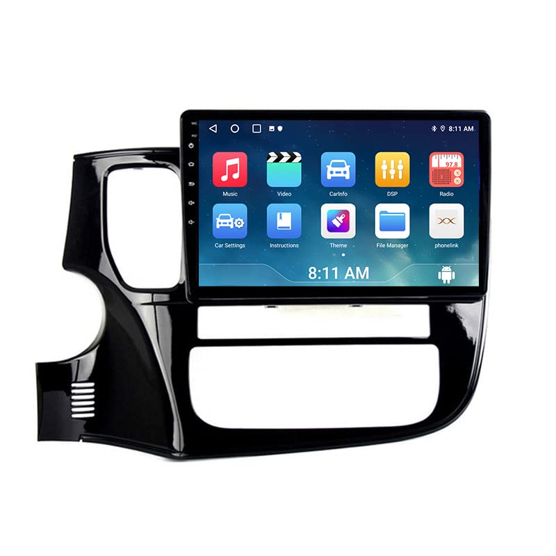 KBCOOLAndroid Car Stereo for MITSU-BISH Outlander 2013-2018 2 Din Radio GPS Navigation IPS Touch Screen Multimedia Player Support 4G Carplay SWC Wifi Mirror Link DSP BT(Size:4 core wifi 1G+16G)