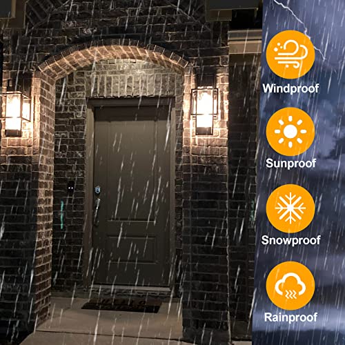 Partphoner Modern Outdoor Light Fixture Dusk To Dawn Outdoor Lighting, 15" Exterior Wall Sconce Waterproof Porch Light, Outside Light For House With Water Glass For Garage Doorway(Bulb Included) #TOP4