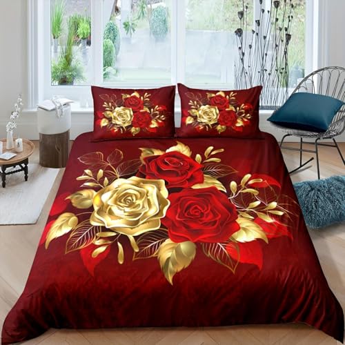 Housse de couette rose 220x220 avec taies lit double