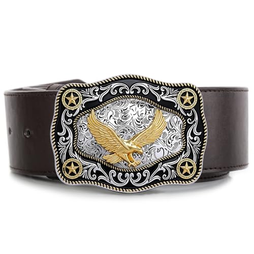 Image of Cowboy Belt Buckle for Men Western Cowgirl Rodeo Longhorn Bull Belt Buckles