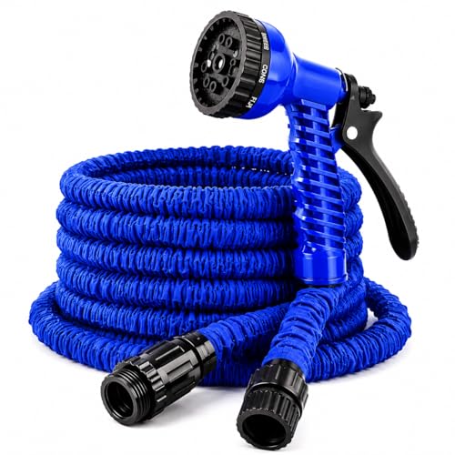 Mangueira Mágica Expansível 60 Metros, com Gatilho Multi Jatos, Revestimento em Tecido, para Jardim e Lavar Carro, Modelo AJ-R14