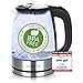 Emerio WK-119988 Glas Wasserkocher,1.7 Liter, 2200 Watt, LED Innenbeleuchtung, 360° Basis, Sieger Preis/Leistung Haus & Garten Test 02/2019, 1.7 liters, Silber