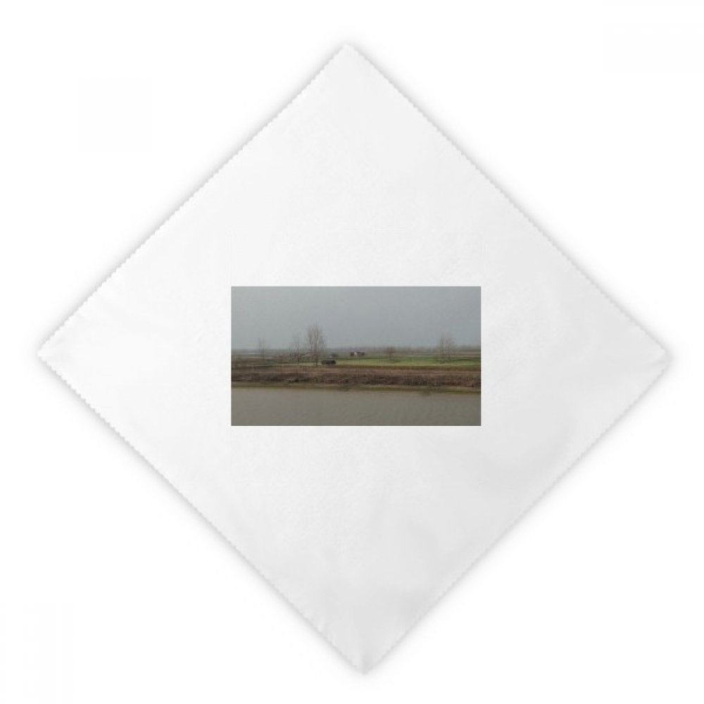 Servilletas de tela blanca con fotografía de paisaje de otoño pack de 2