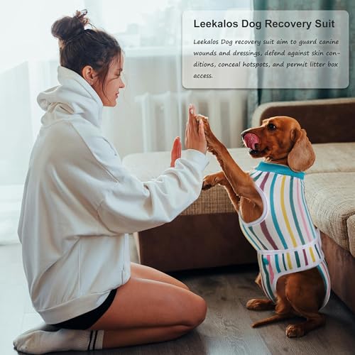Image of Leekalos Recovery Suit for Dogs After Surgery,Soft Breathable Dog Bodysuit Surgical Recovery Suit,with Ice Pad Removable Jumpsuits for Small Medium Large Dogs