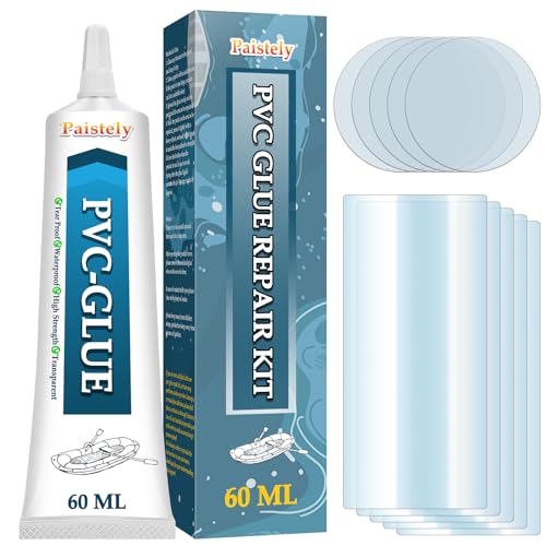 Paistely Kit Réparation Piscine, Kit Réparation Spa Gonflable, Kits Entretien Spa Étanche et Transparent, pour Matelas Pneumatiques, Structures Gonflables, Matériaux en EVA (60ml) (60ml)