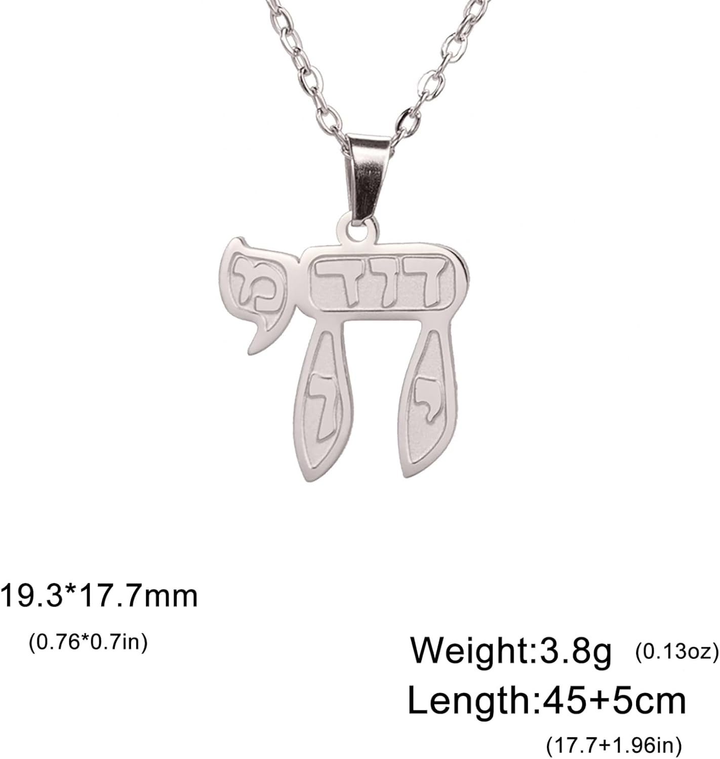 VASSAGO Jewish Star Necklace Stainless Steel Chai Pendant Am Yisrael Hebrew Amulet Jewelry Gift for Women Men - Image 6