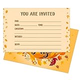 SICOHOME Thanksgiving Party Invitations - 12pcs 5'x7' Friendsgiving Invitations with Envelopes for Kids Adult Baby Shower Fall Birthday Invitations Thanksgiving Greeting Cards Party Favors Supplies